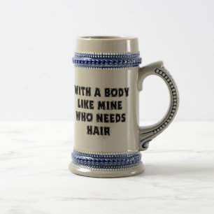 Chope À Bière Homme chauve de fête des pères drôle