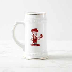 Chope À Bière Homme colonial portant un drapeau
