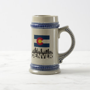 Chope À Bière Horizon de drapeau de Denver le Colorado