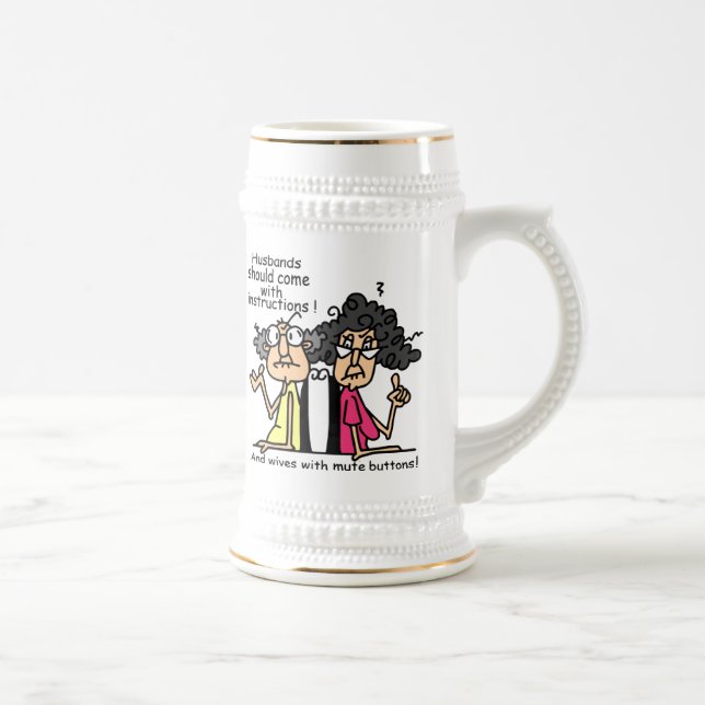 Chope À Bière Humour d'attitude de maris et d'épouses (Droite)