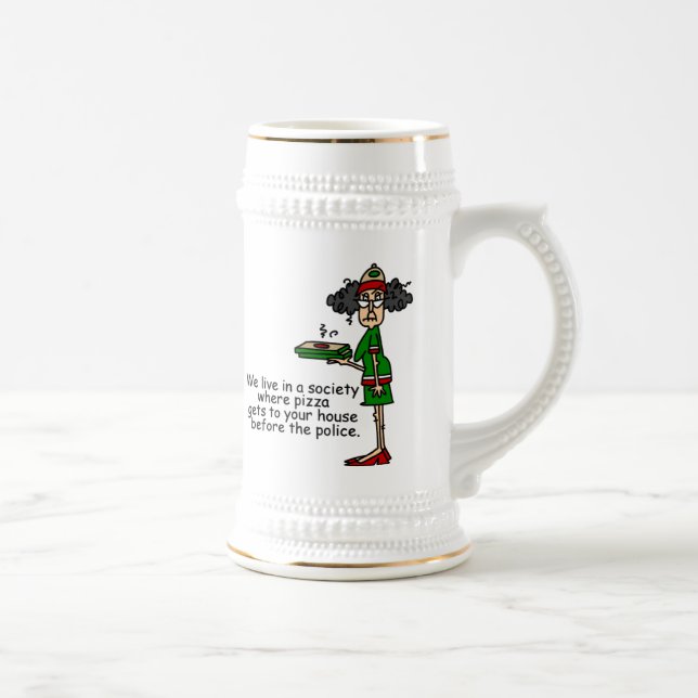 Chope À Bière Humour de livraison de pizza (Droite)