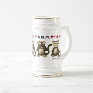 Chope À Bière Humour sage de quatre singes