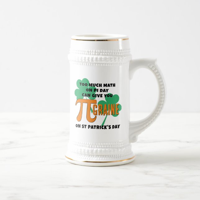 Chope À Bière Humour Saint Patrick's Day Pi Day Math Monogramme (Droite)