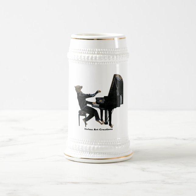 Chope À Bière Hyena Piano Music Player Imaginaire Art Beer Stein (Centre)