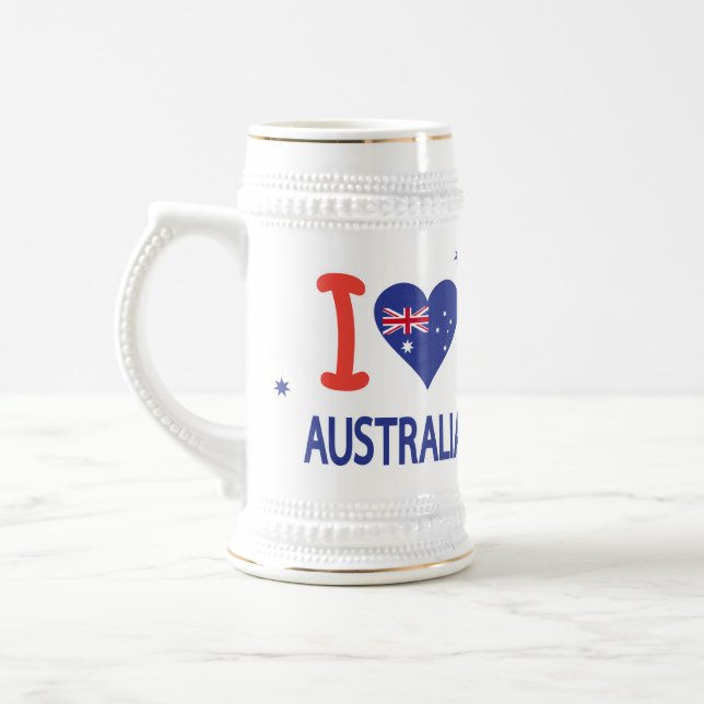 Chope À Bière "I LOVE AUSTRALIA" Australia Day 26 janvier (Gauche)
