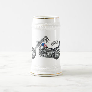 Chope À Bière Illustration de Chopper Motorcycle 1950