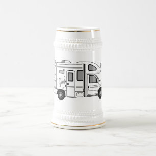 Chope À Bière Illustration de dessin animé Campervan