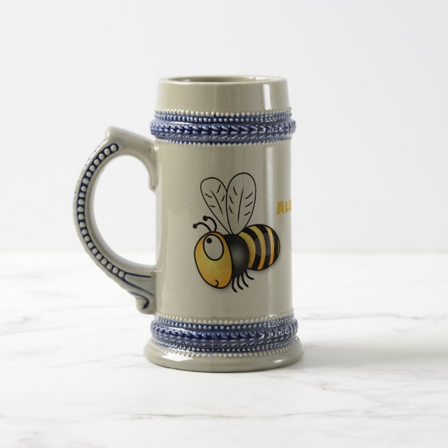 Chope À Bière Illustration de dessin animé d'abeilles joyeux (Gauche)
