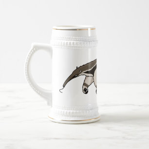 Chope À Bière Illustration de dessin animé d'Anteater happy