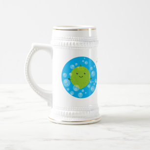 Chope À Bière Illustration de dessin animé de bulles de lime ver