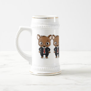 Chope À Bière Illustration de dessin animé de rat mignon