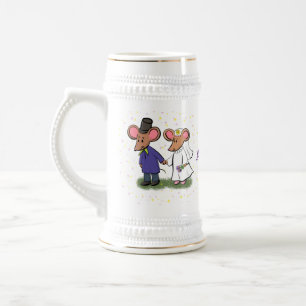 Chope À Bière Illustration de dessin animé d'un couple de souris