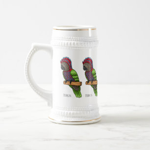 Chope À Bière Illustration de dessin animé d'un perroquet à tête