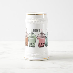 Chope À Bière Illustration de dessin animé pour le thé de bulle