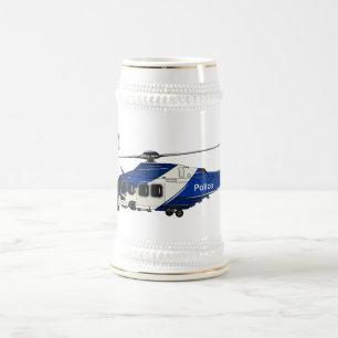 Chope À Bière Illustration de l'hélicoptère de police