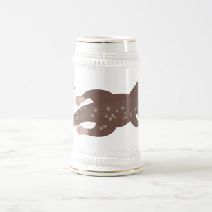 Chope À Bière Illustration de plongée de loutre mignonne