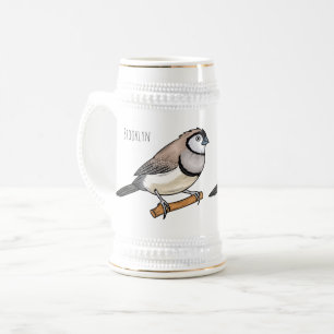 Chope À Bière Illustration d'oiseau à deux barreaux