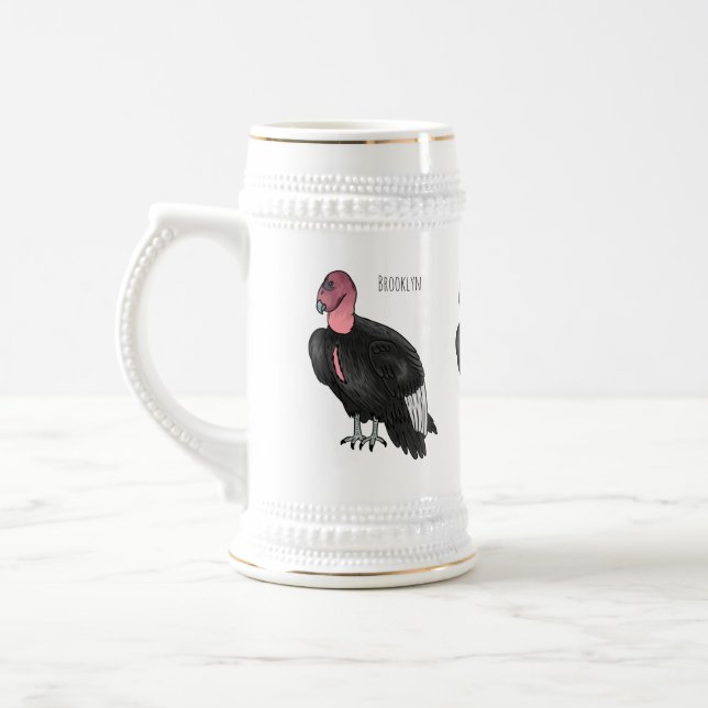 Chope À Bière Illustration d'oiseau condor de Californie (Gauche)