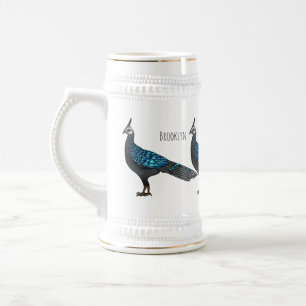 Chope À Bière Illustration d'oiseau de faisan paon de Palawan