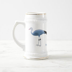 Chope À Bière Illustration d'oiseau de grue bleue