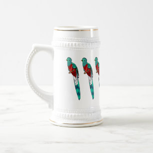 Chope À Bière Illustration d'oiseau de quetzal resplendissant