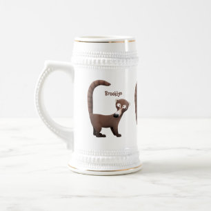 Chope À Bière Illustration drôle curieuse de dessin animé de coa