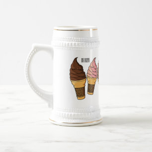 Chope À Bière Illustration du cône de crème glacée