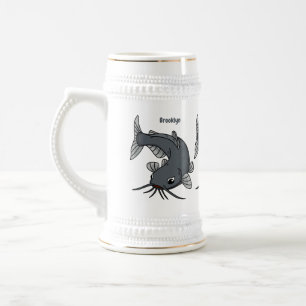Chope À Bière Illustration du poisson-chat mignon