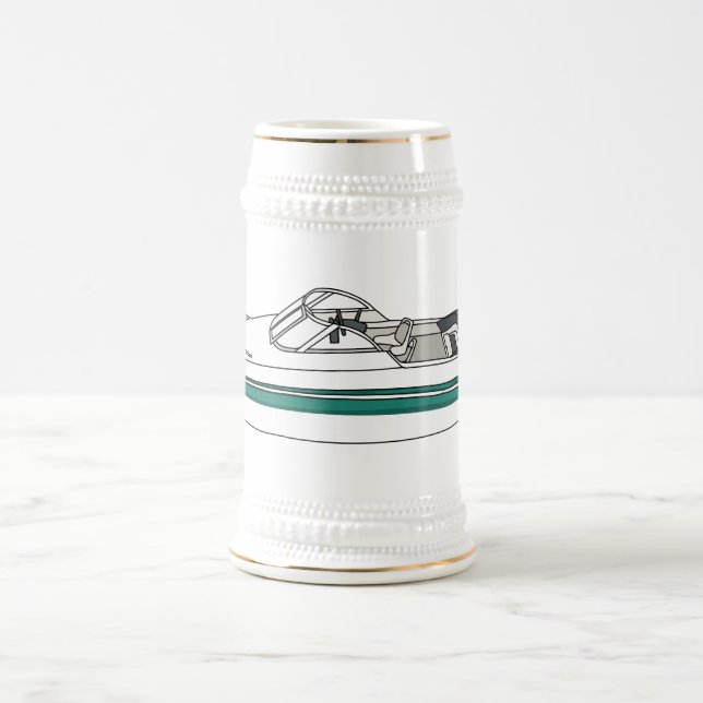 Chope À Bière Illustration d'un bateau à moteur (Centre)