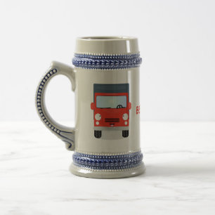 Chope À Bière Illustration d'un camion kawaii rouge mou