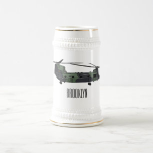 Chope À Bière Illustration d'un hélicoptère de l'armée de Chinoo