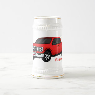 Chope À Bière Illustration d'une camionnette rouge mou