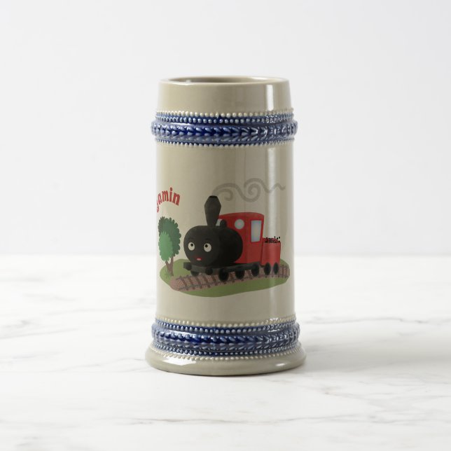 Chope À Bière Illustration d'une locomotive à vapeur mûre (Centre)