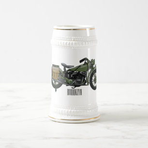 Chope À Bière Illustration d'une moto de croiseur militaire