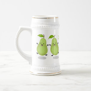 Chope À Bière Illustration d'une paire de poires mignonne