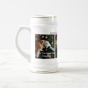Chope À Bière Images de chats de Noël, personnaliser