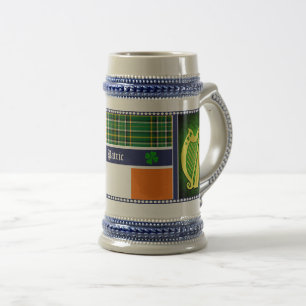 Chope À Bière Irlande Tartan national/harpe du pavillon/shamrock