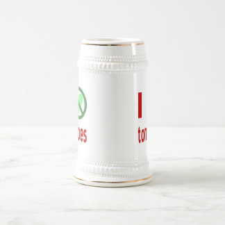 Chope À Bière Je déteste les tomates Pas d'amour