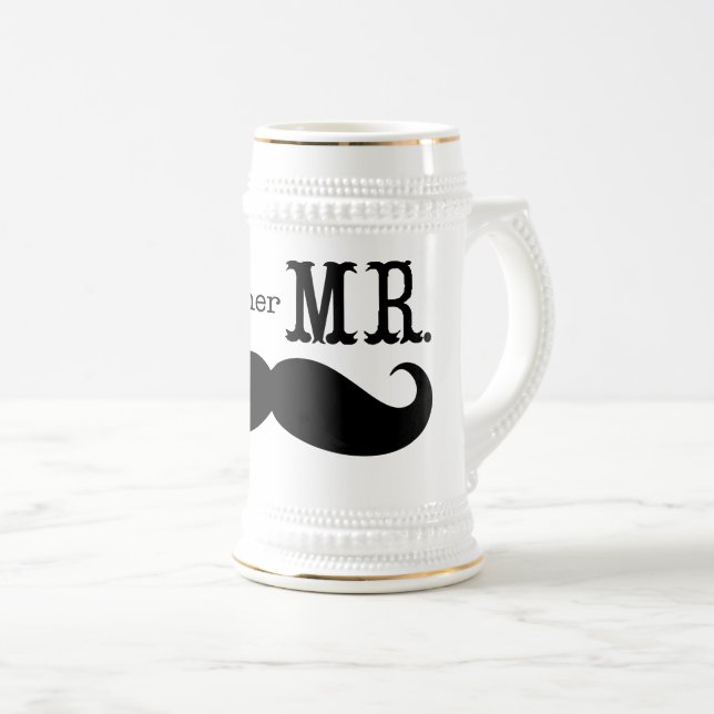 Chope À Bière Je suis Son M. Mustache Grooms Cadeaux (Devant droit)