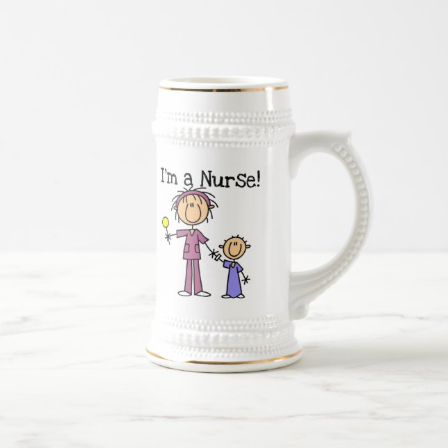 Chope À Bière Je suis une infirmière T-shirts et cadeaux (Droite)