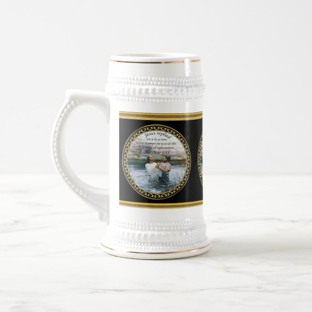 Chope À Bière Jésus Christ Baptême image deux (Gauche)