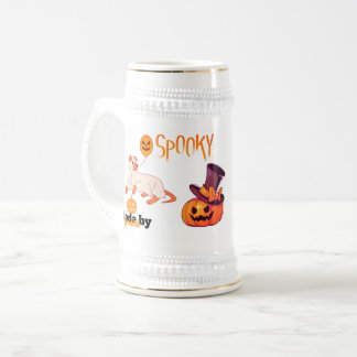 Chope À Bière Joli Fantôme de Chien Éffrayant et Citrouille Hall