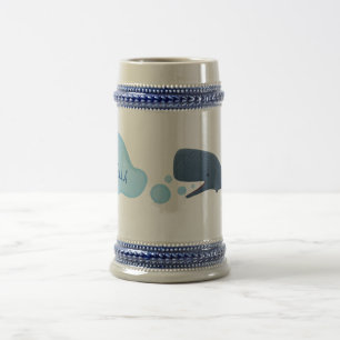 Chope À Bière Jolie baleine à sperme soufflant bulles dessin