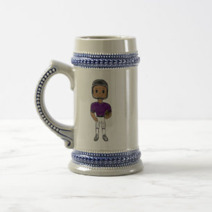 Chope À Bière joueur de football vintage rétro violet noir simpl