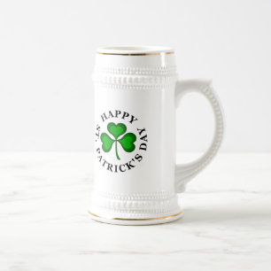 Chope À Bière JOYEUSE SAINT-PATRICK Texte avec trèfle vert
