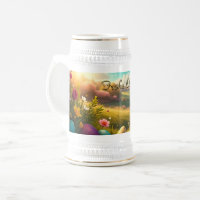 Joyeuses Pâques dans un paysage printanier