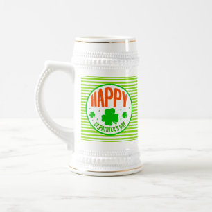 Chope À Bière Joyeux jour de la Saint-Patrick dessin circulaire