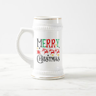 Chope À Bière Joyeux Noël Père Noël Sleigh-61049 T-Shirt