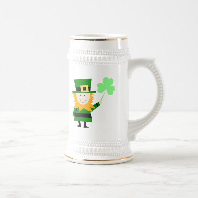 Chope À Bière Joyeux Petit Leprechaun Bière Stein (Droite)
