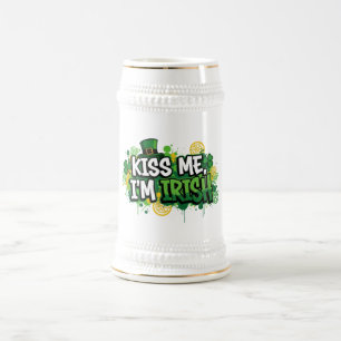 Chope À Bière Kiss Me Je suis Irlandais St. Patrick's Day